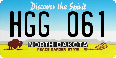 ND license plate HGG061