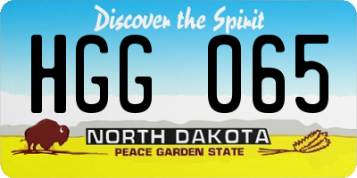 ND license plate HGG065