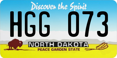 ND license plate HGG073