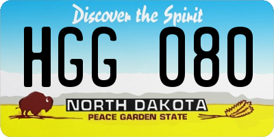 ND license plate HGG080