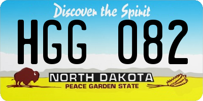ND license plate HGG082