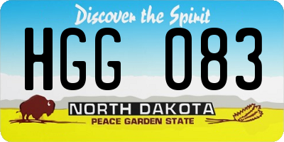 ND license plate HGG083
