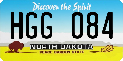 ND license plate HGG084