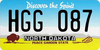 ND license plate HGG087