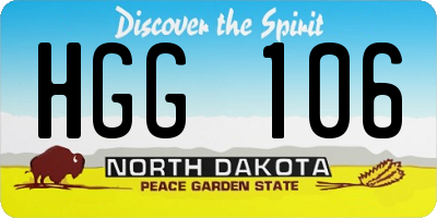 ND license plate HGG106