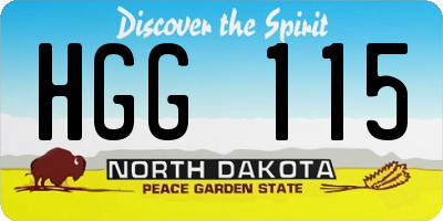 ND license plate HGG115