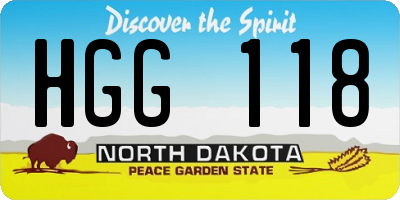ND license plate HGG118