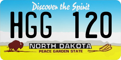 ND license plate HGG120