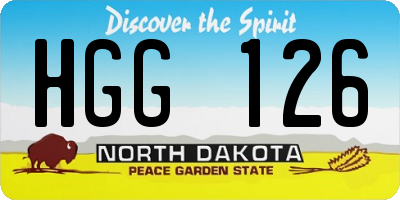 ND license plate HGG126