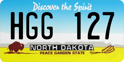 ND license plate HGG127