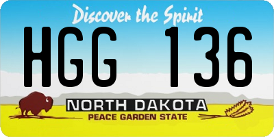 ND license plate HGG136