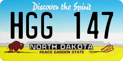 ND license plate HGG147