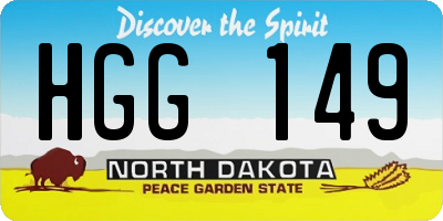 ND license plate HGG149