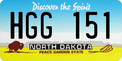 ND license plate HGG151