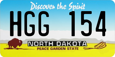 ND license plate HGG154