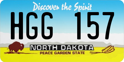 ND license plate HGG157