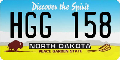 ND license plate HGG158