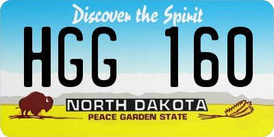 ND license plate HGG160