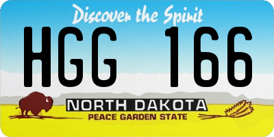 ND license plate HGG166