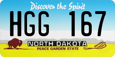 ND license plate HGG167