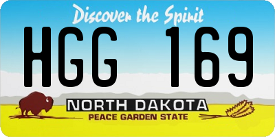 ND license plate HGG169