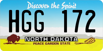 ND license plate HGG172