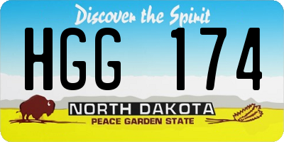 ND license plate HGG174