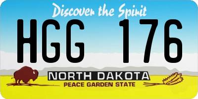 ND license plate HGG176