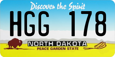 ND license plate HGG178
