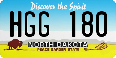 ND license plate HGG180