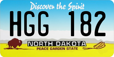 ND license plate HGG182