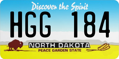 ND license plate HGG184