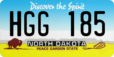 ND license plate HGG185
