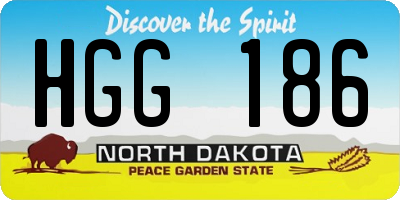 ND license plate HGG186