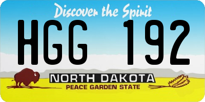 ND license plate HGG192