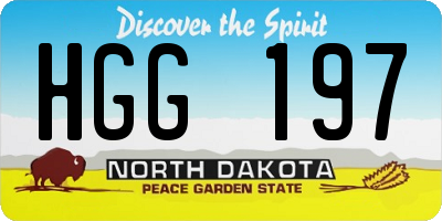 ND license plate HGG197