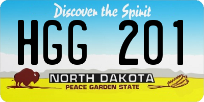ND license plate HGG201