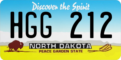 ND license plate HGG212