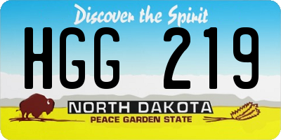 ND license plate HGG219