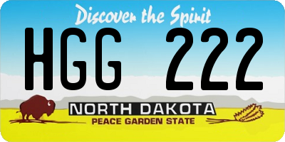 ND license plate HGG222