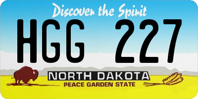 ND license plate HGG227