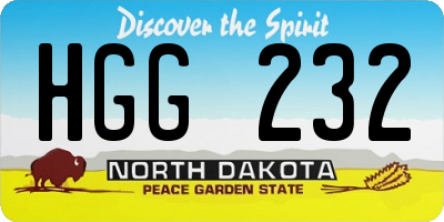 ND license plate HGG232