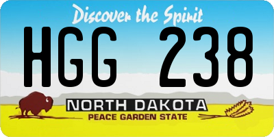 ND license plate HGG238
