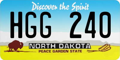 ND license plate HGG240