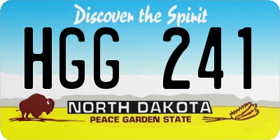 ND license plate HGG241