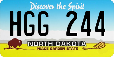 ND license plate HGG244