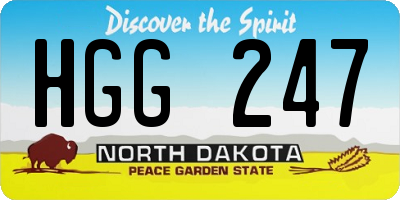 ND license plate HGG247