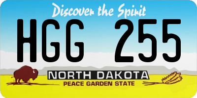 ND license plate HGG255