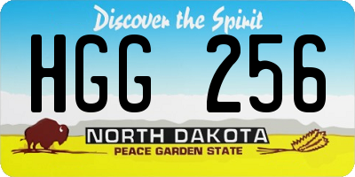 ND license plate HGG256