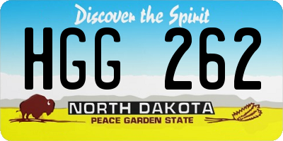 ND license plate HGG262